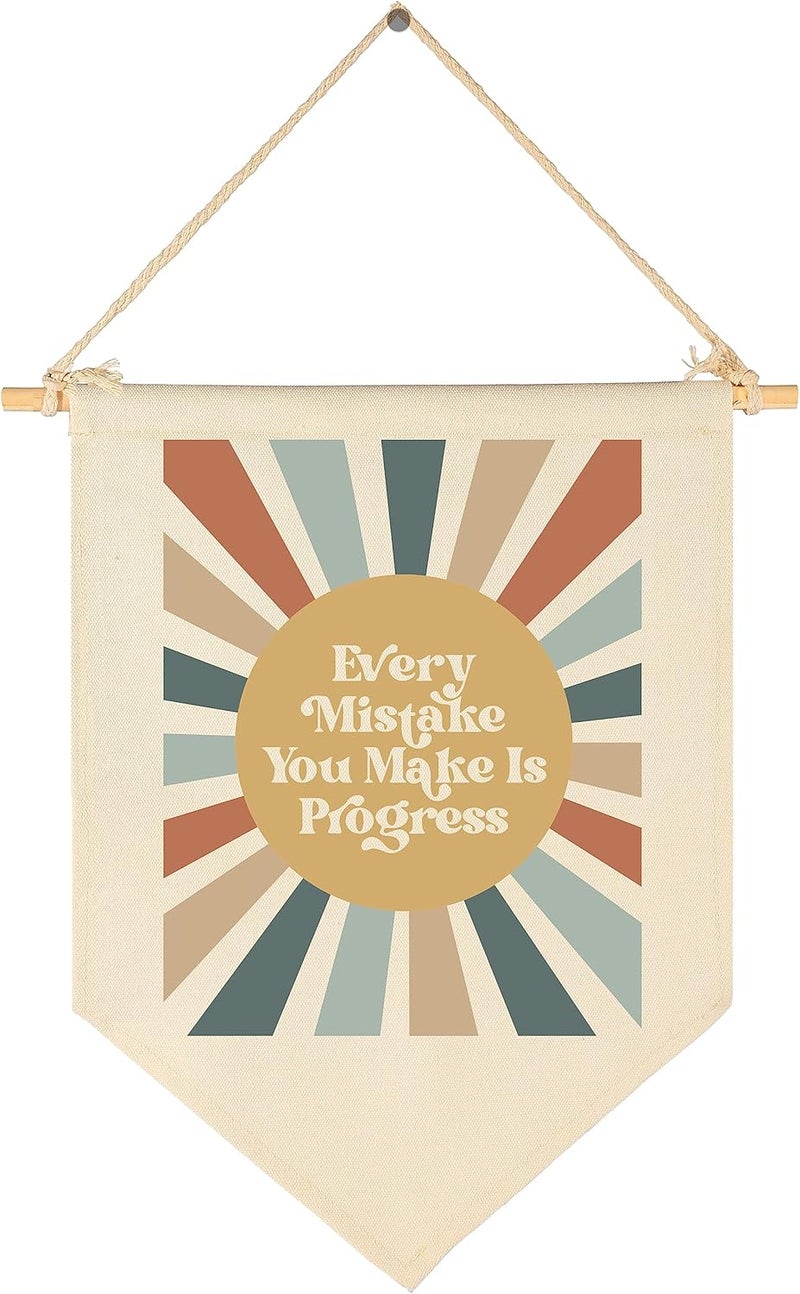 Sioial Encourage Banner Wall Decor Gifts for Nursery Classroom Playroom Bedroom Front Door-Growth Mindset Affirmation Educational Flag-Calm Down Corner Wall Sign-Reminder Gift-Every Mistake You Make - Image 1